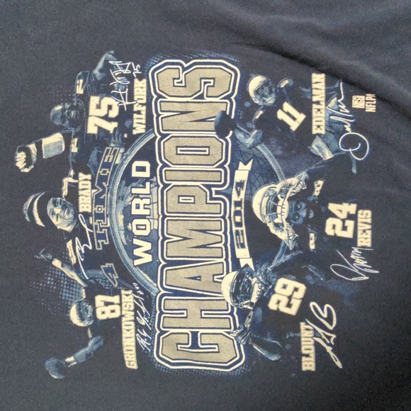 C Port & Company Mens Size XL Blue 2014 Patriots World Champions Stars Tee Shirt - Picture 4 of 5